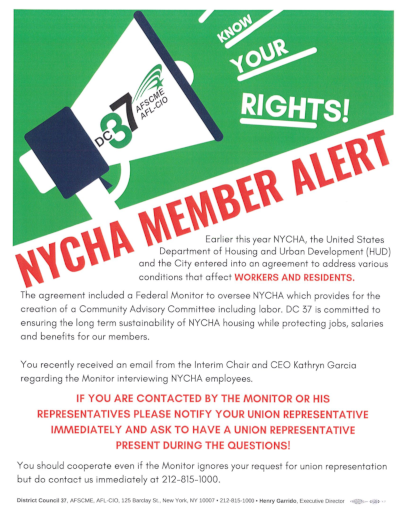 NYCHA Member Alert